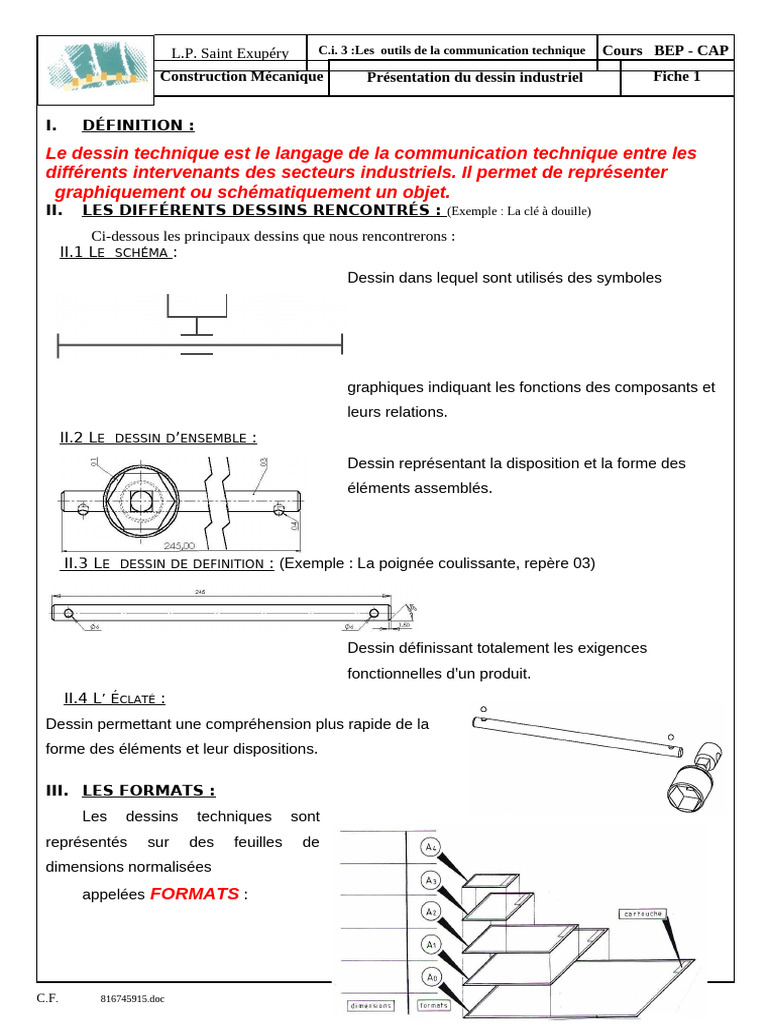 Outils du dessin technique industriel | PDF | Dessin technique | Dessin