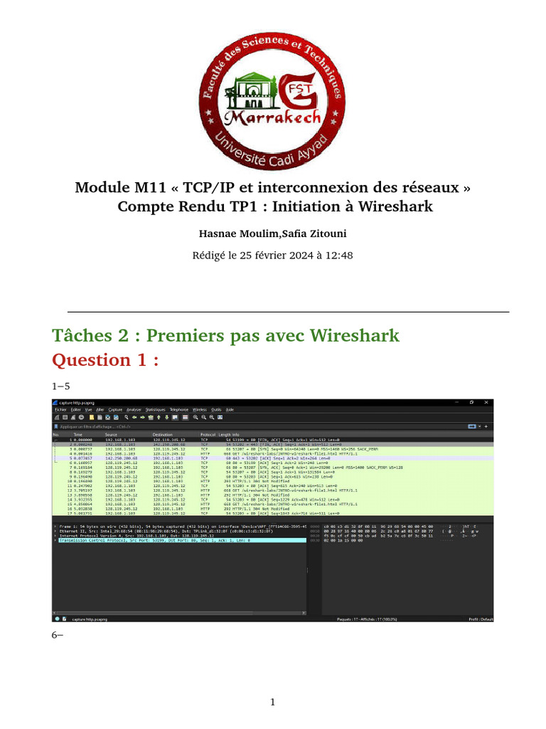 Introduction à Wireshark et analyse réseau | PDF | Protocoles Internet ...
