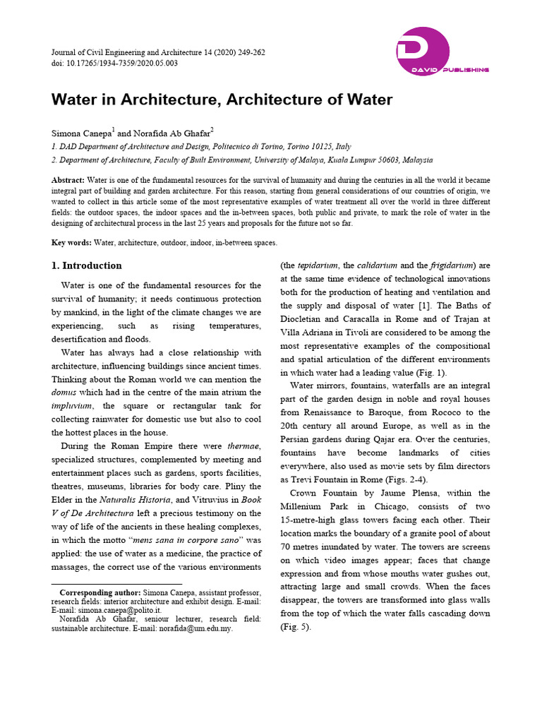 The Architecture of Water | PDF