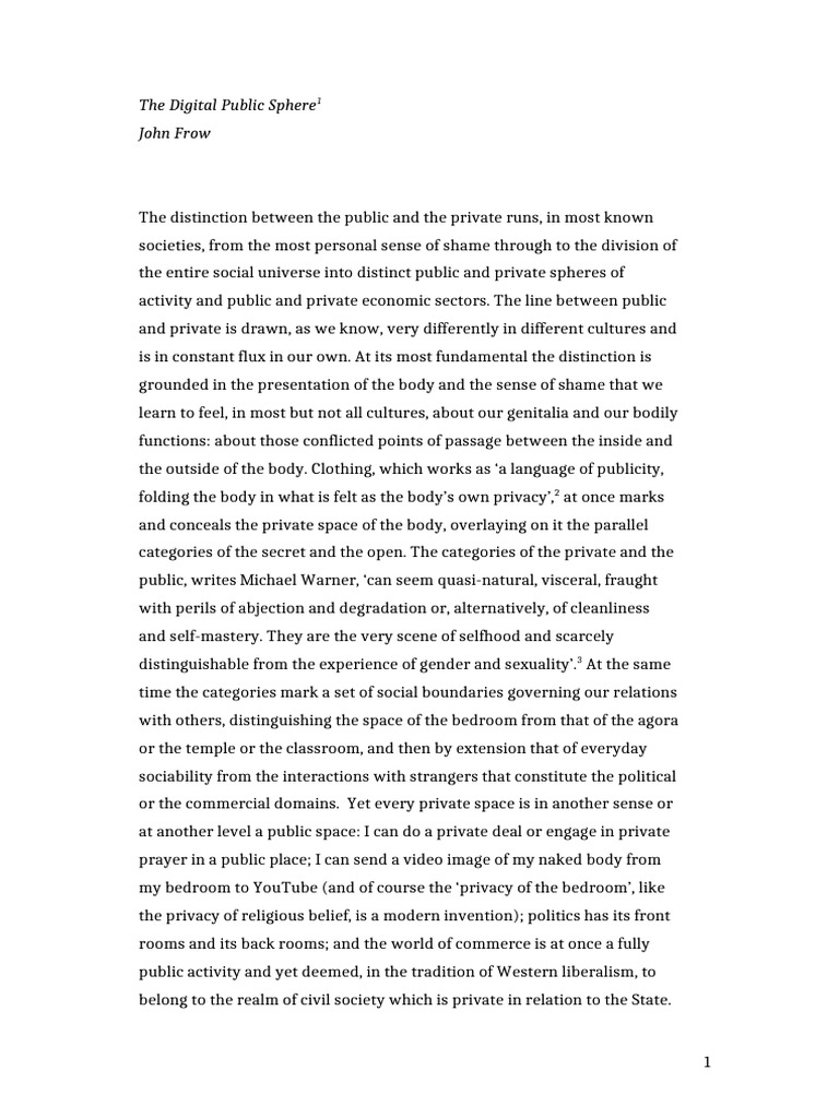 Understanding the Digital Public Sphere | PDF | Blog | Public Sphere