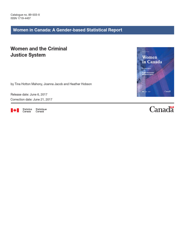 Women Criminal Justice Pdf Statistics