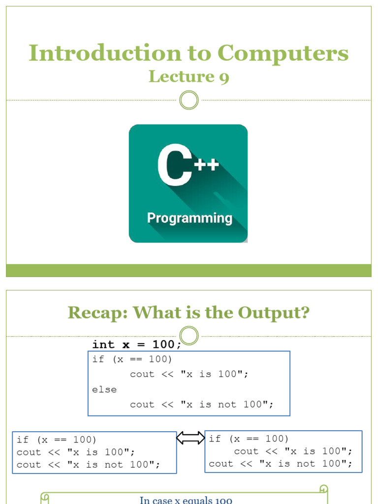 C++ Conditional Statements and Operators | PDF | Computing ...