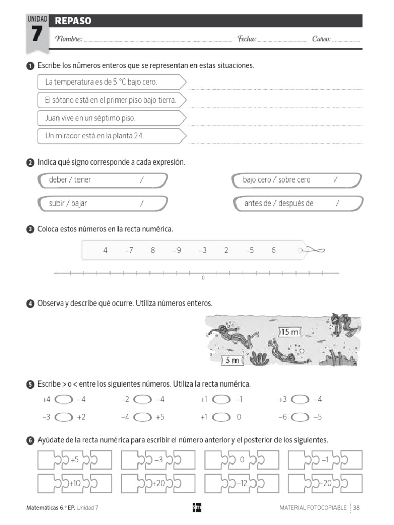 Mates 6º | PDF | Entero | Campo (Matemáticas)