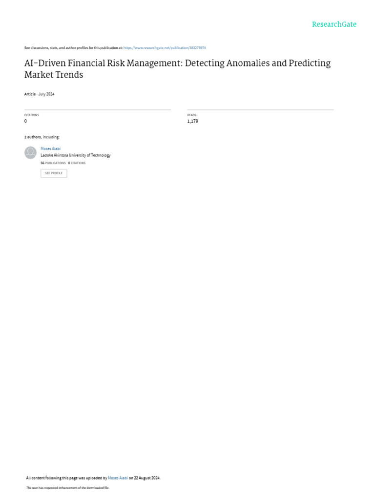 AI in Financial Risk Management | PDF | Artificial Intelligence ...