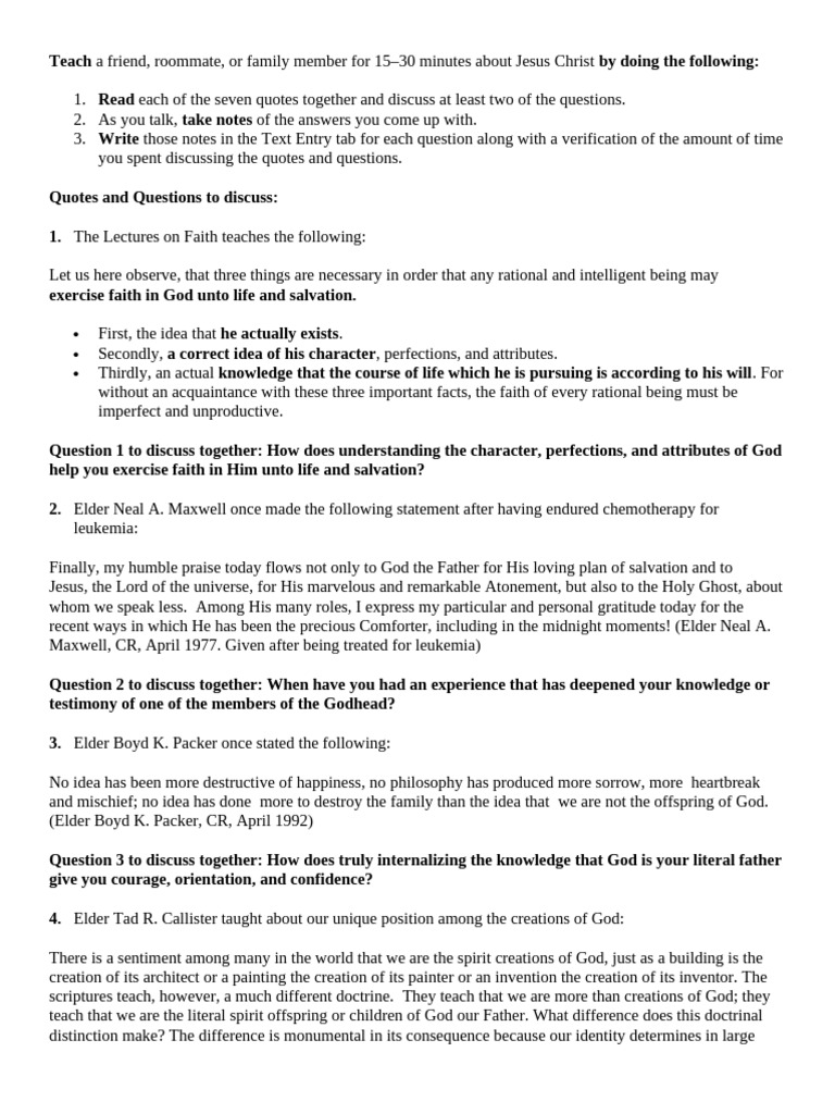 REL275C W08 JesusIsTheChrist | PDF | God The Father | God In Mormonism