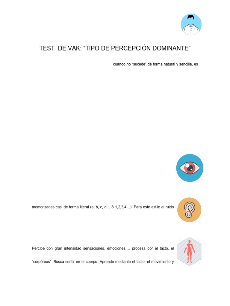 Test de Estilos de Aprendizaje VAK | PDF | Percepción | Aprendizaje