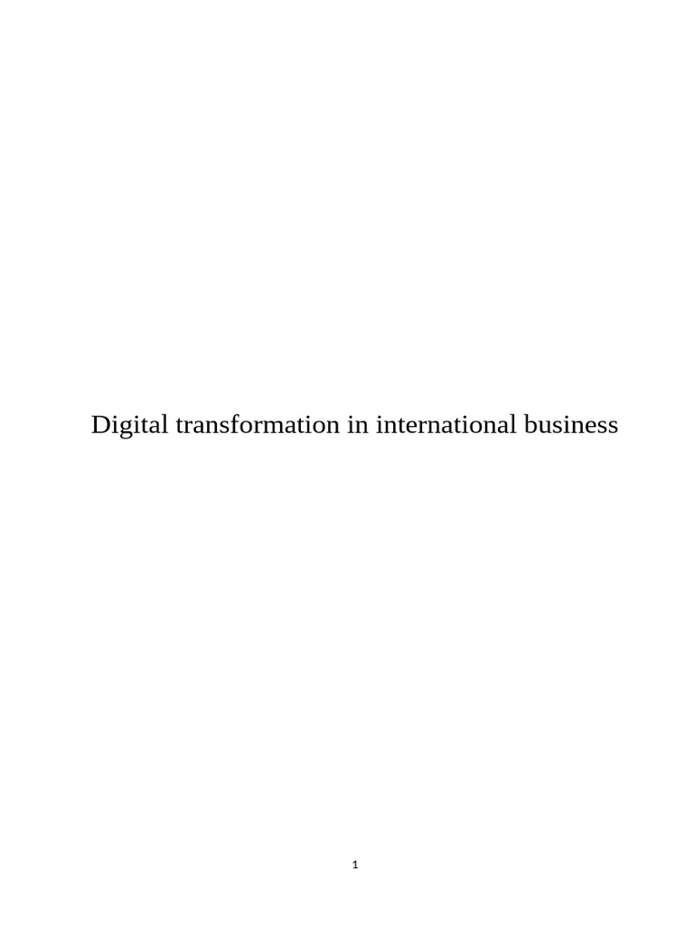 Digital Transformation in International Business | PDF | Internet Of ...
