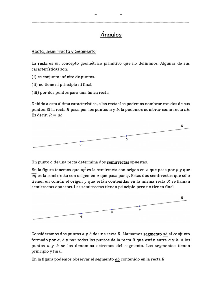 T1. Angulos | PDF | Ángulo | Línea (geometría)