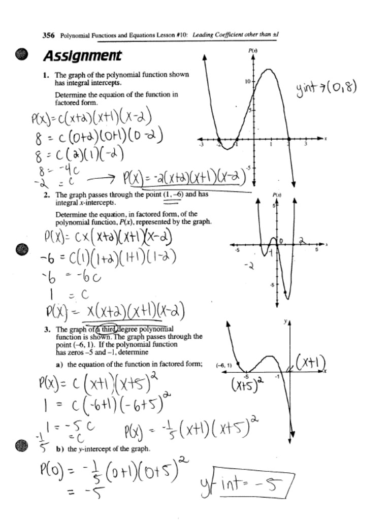 Polynomials Assign 10 Key | PDF