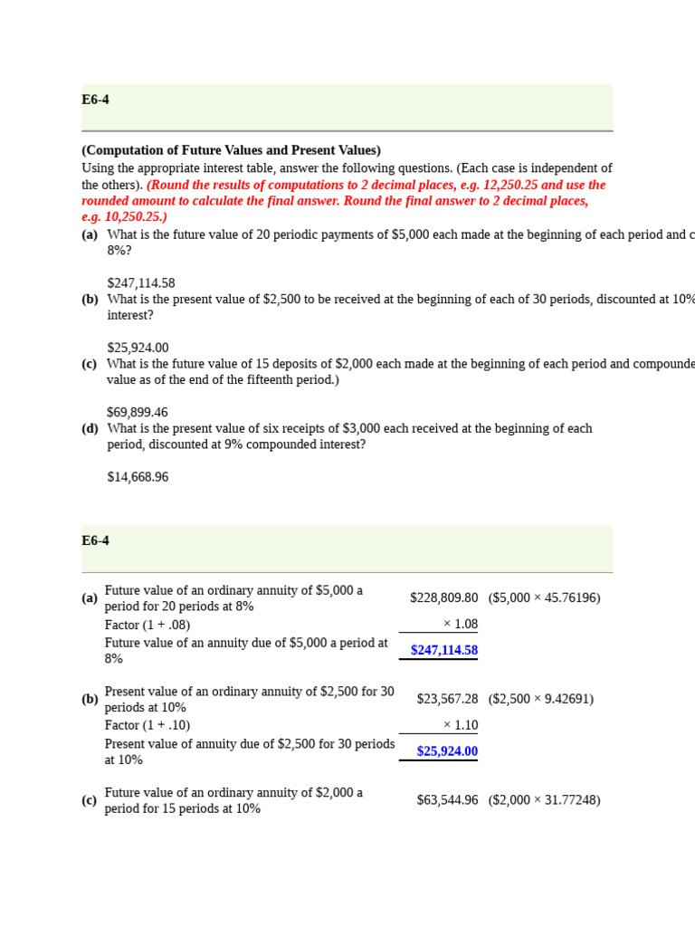 Future and Present Value Computations | PDF | Present Value | Interest