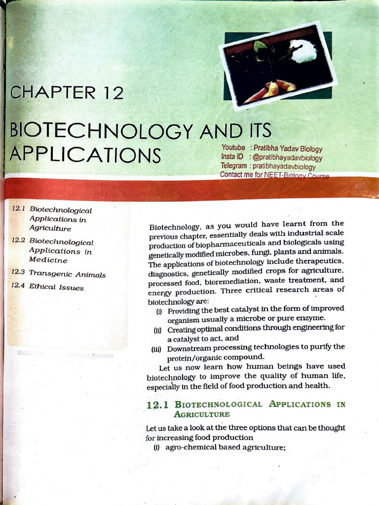 Biotechnology Applications Overview | PDF | Genetically Modified ...