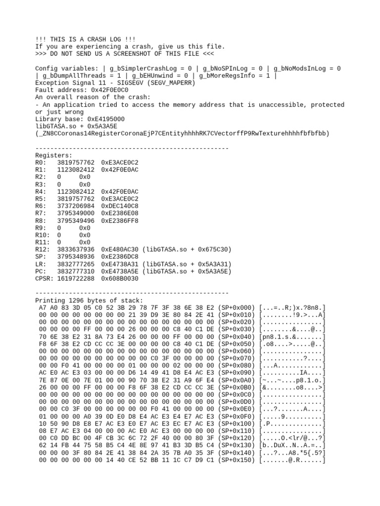libGTASA.so Crash Log Analysis | PDF | Embedded Linux Distributions ...