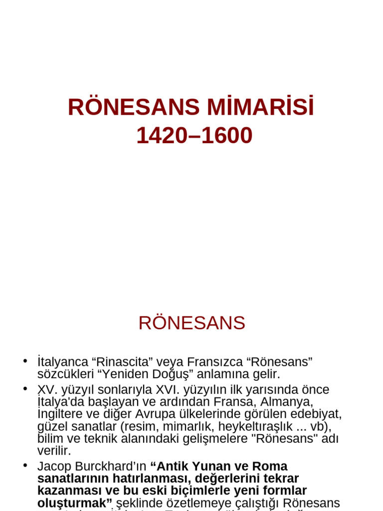 Ronesans Mimarisi | PDF