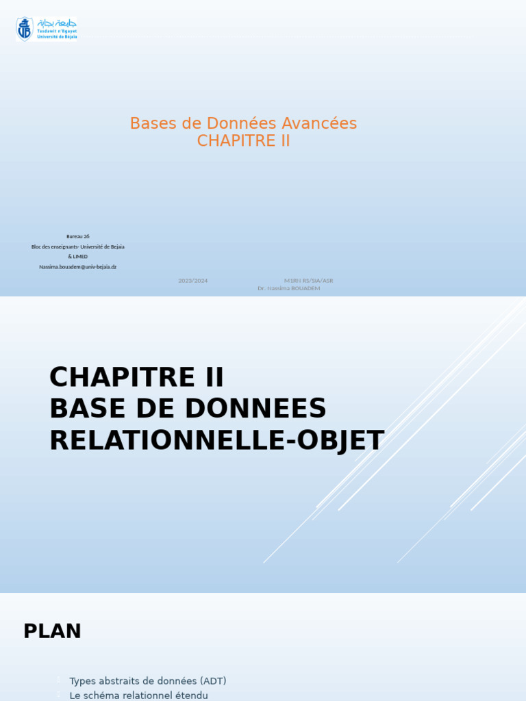 Bases de Données Relationnelles-Objet | PDF | Base de données ...