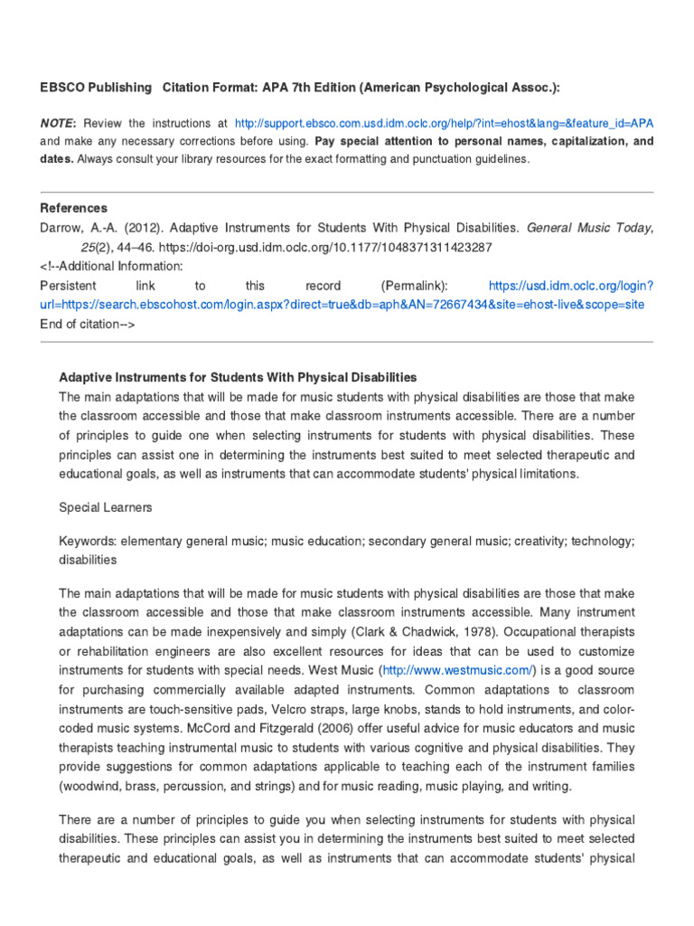 Darrow (2012) Adaptive Instruments | PDF | Musical Instruments | Piano