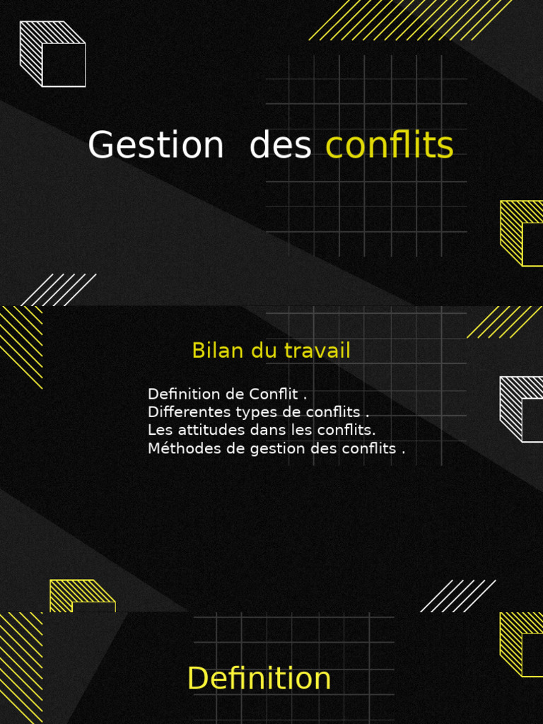 Gestion des Conflits : Types et Méthodes | PDF | Résolution de conflit ...