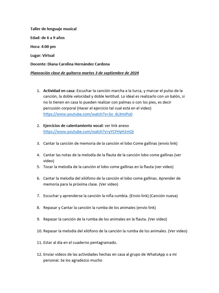 Taller de Lenguaje Musical | PDF | Artes del Lenguaje y Comunicación ...