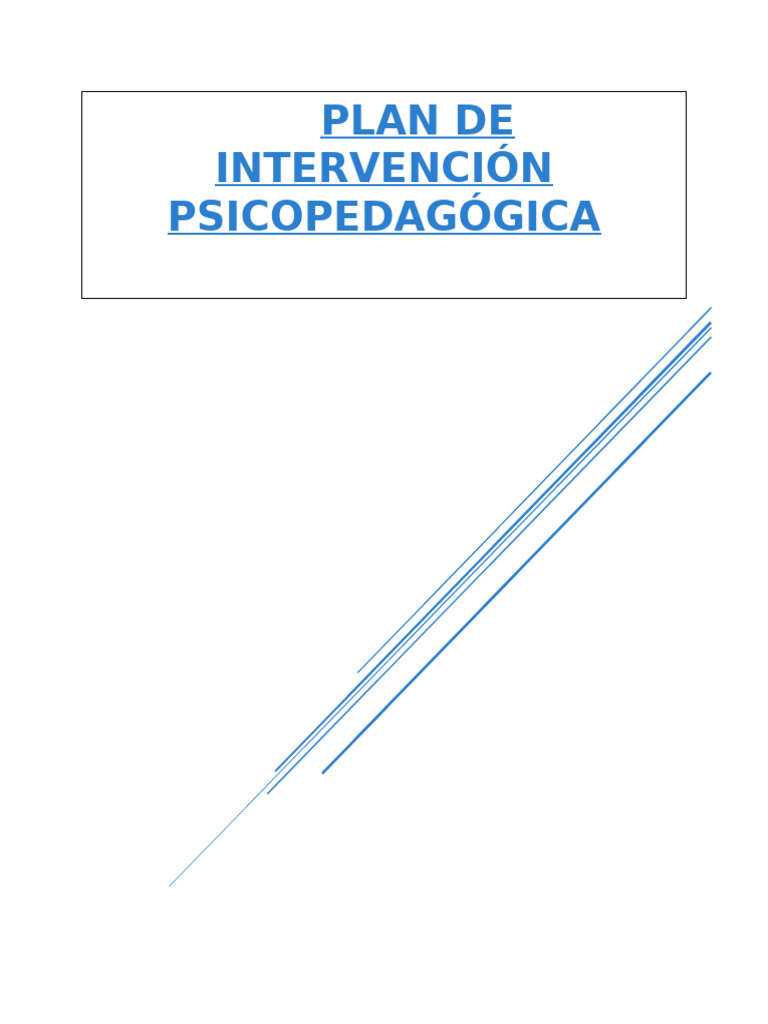 Plan de Intervencion Psicopedagogica | PDF | Memoria