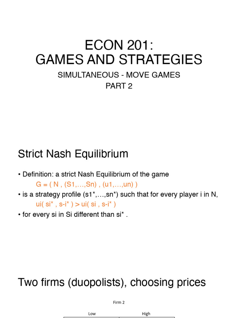 Strict Nash Equilibrium in Game Theory | PDF | Gaming | Systems Theory