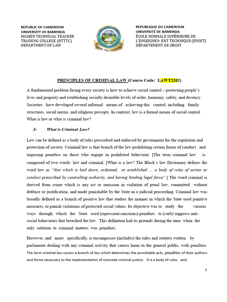 Understanding Criminal Law Principles | PDF | Crimes | Crime & Violence