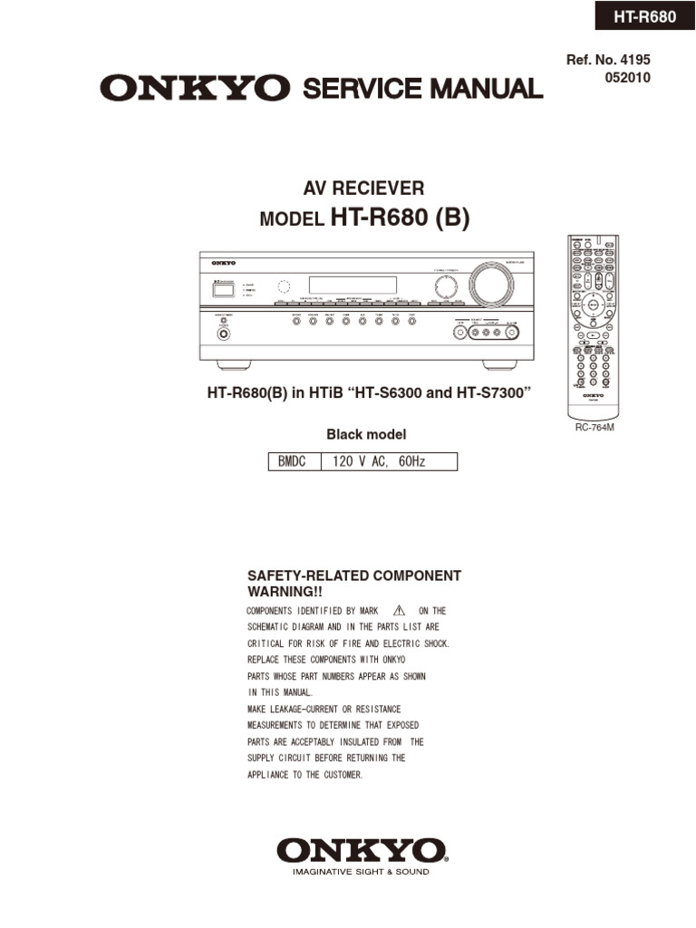 Onkyo HT-R680 Service Manual | PDF | Power Supply | Hdmi