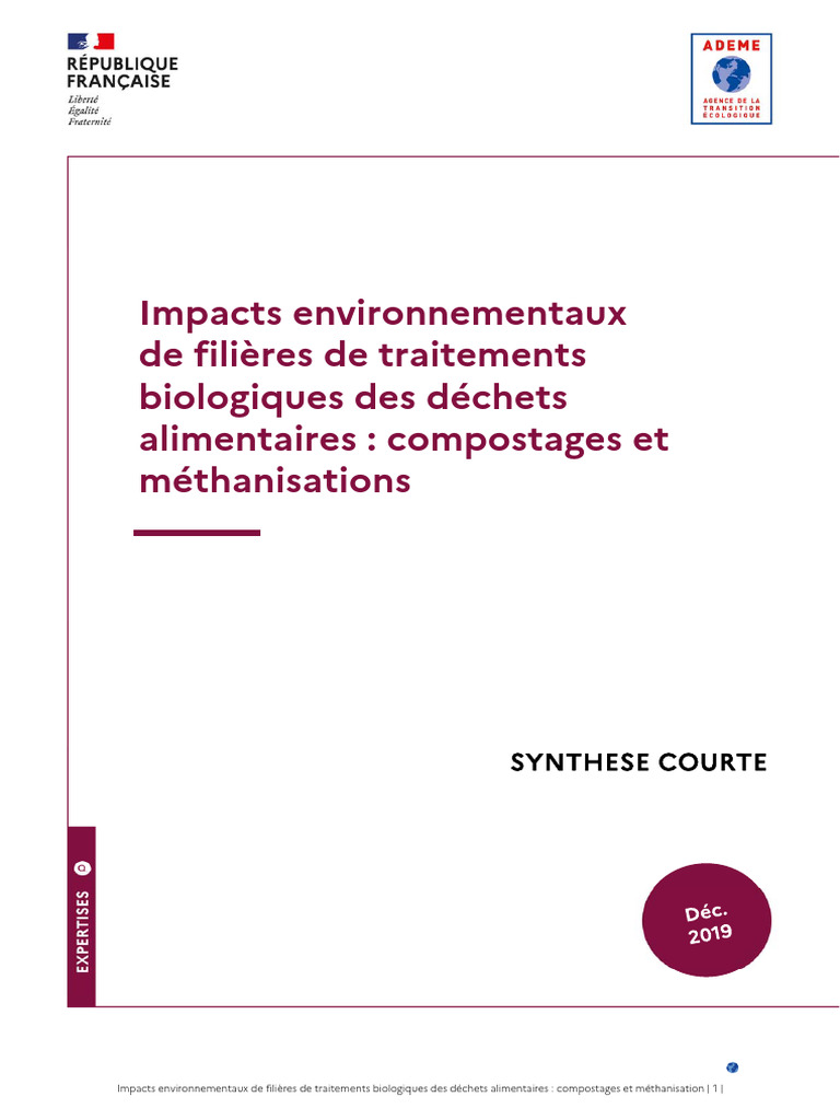 Impacts environnementaux des déchets alimentaires | PDF | Méthanisation ...