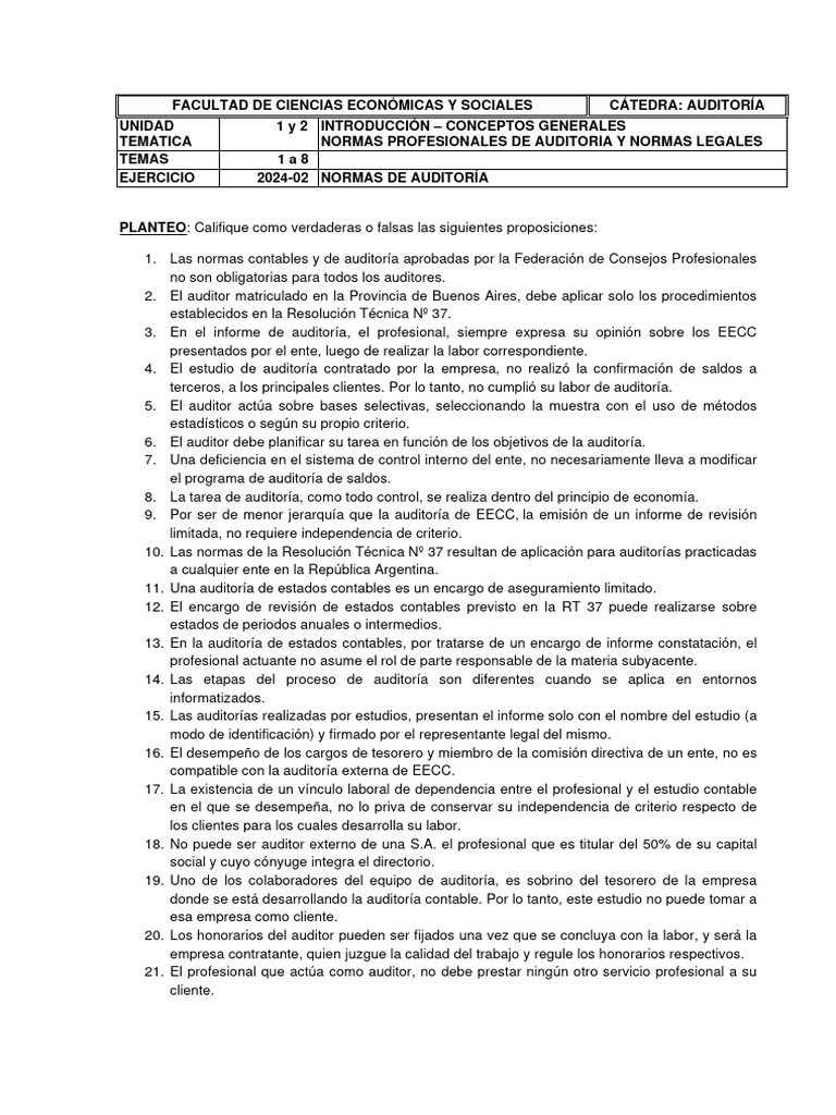 Normas y Conceptos de Auditoría 2024 | PDF | Auditoría | Contralor