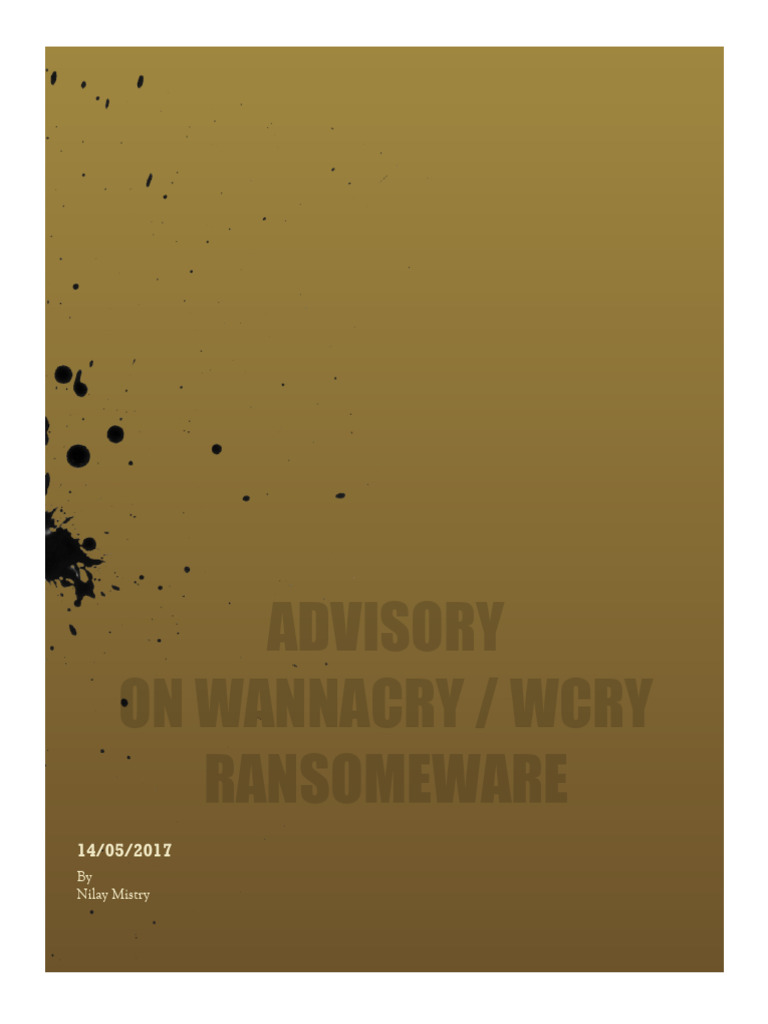 Advisory On Ransomware 14 5 2017 | PDF | Microsoft Windows | Antivirus ...