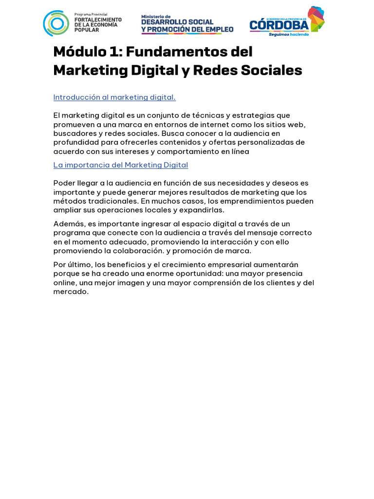 Marketing Digital y Redes Sociales | PDF | Servicio de redes sociales ...