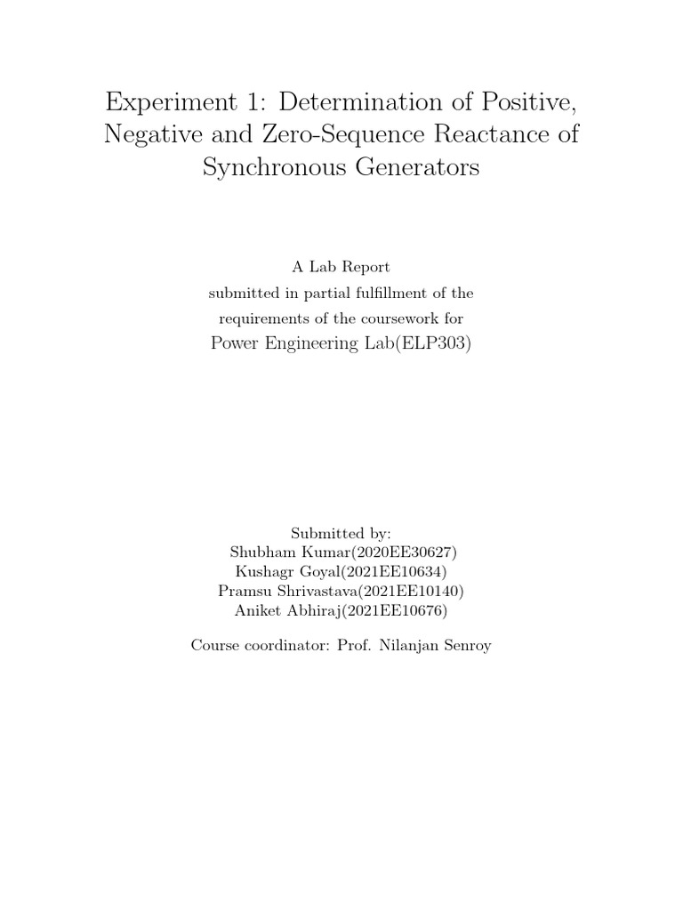 Exp 1 | PDF | Electrical Impedance | Electric Motor