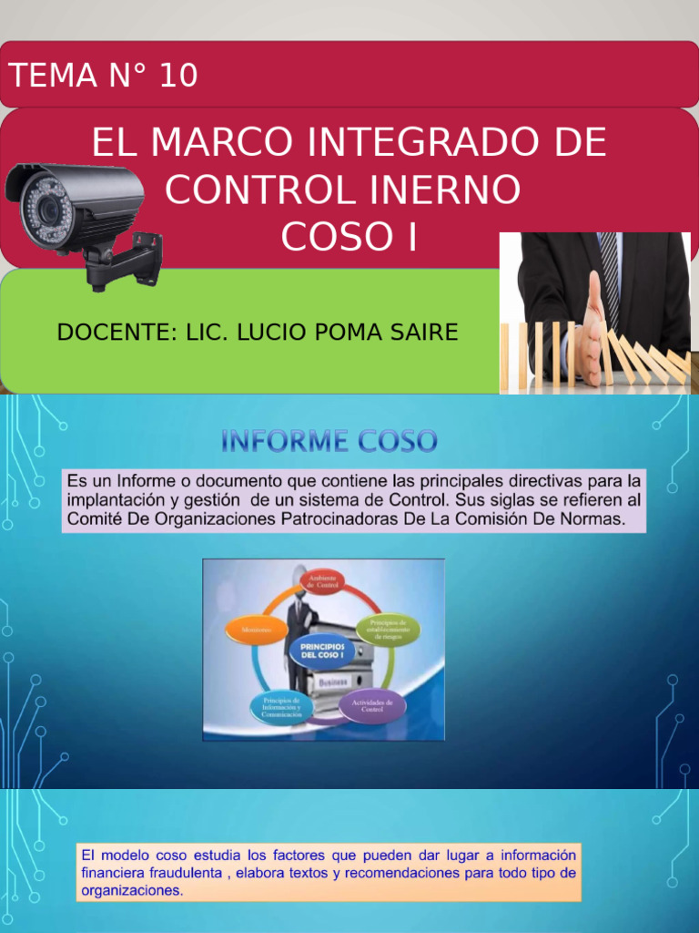 Tema #10 El Marco Integrado de Control Interno Coso I | PDF