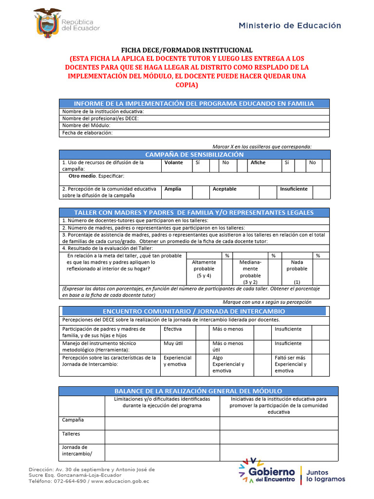 Ficha Implementación PeF | PDF | Crecimiento personal y profesional ...