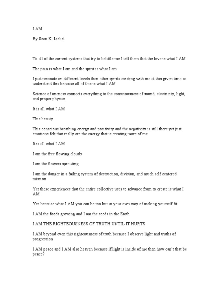 I Am | PDF