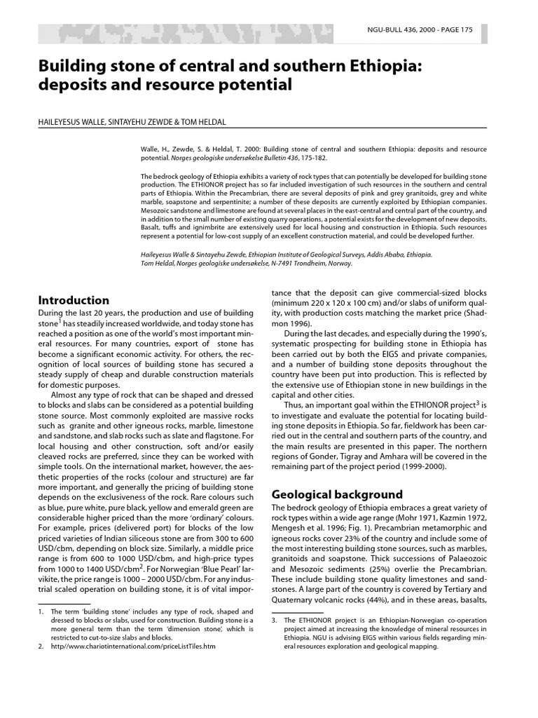 Building Stone of Central and Southern Eth | PDF | Rock (Geology) | Granite
