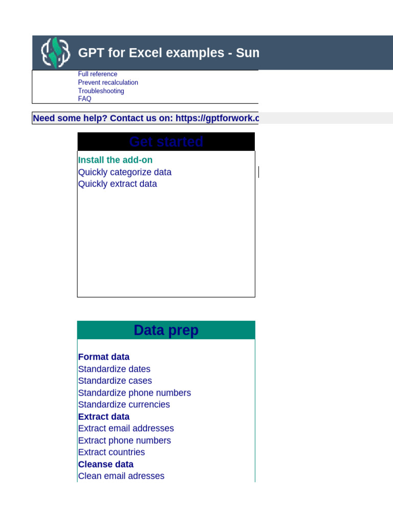 GPT for Excel: Features and Setup Guide | PDF | Wave Function | Waves