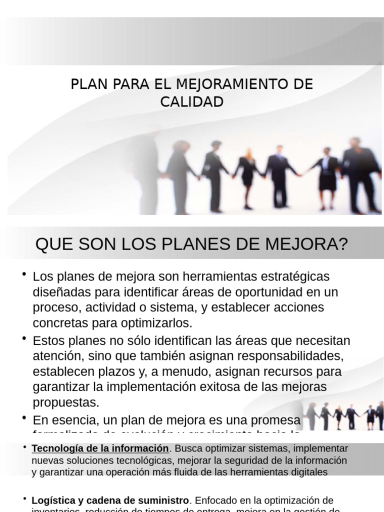 Plan de Mejora de Calidad Efectivo | PDF | Calidad (comercial) | Business