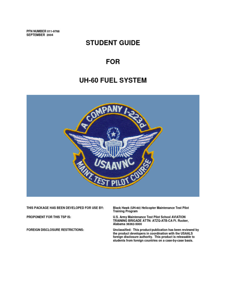 UH60 Fuel System Overview Guide PDF Aerial Refueling Valve