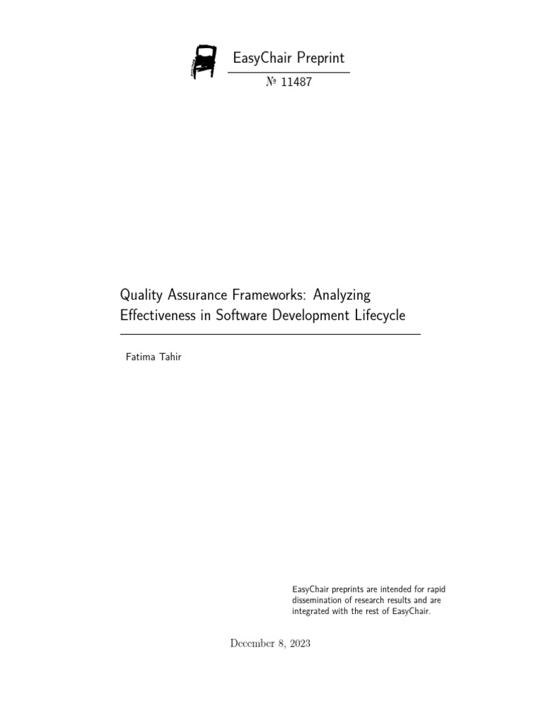 EasyChair Preprint 11487 | PDF | Software Development Process | Quality ...