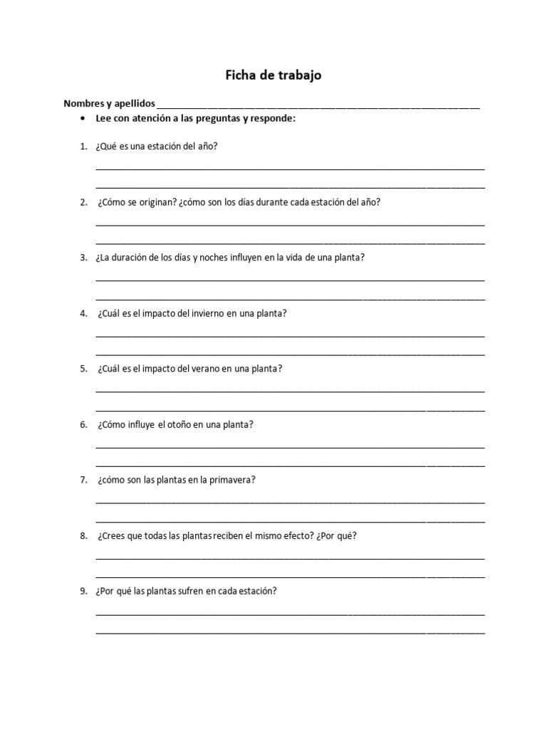 Ficha de Trabajo | PDF | Crecimiento personal y profesional