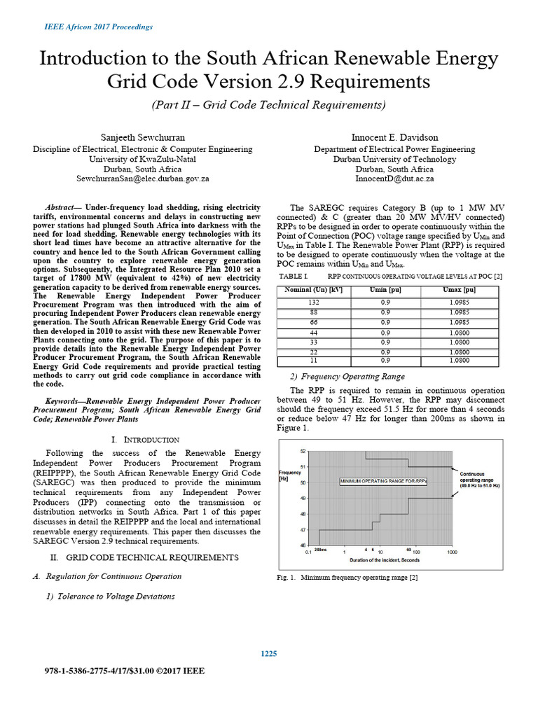 South African Renewable Energy Grid Code Version 2.9 Requirements Part ...