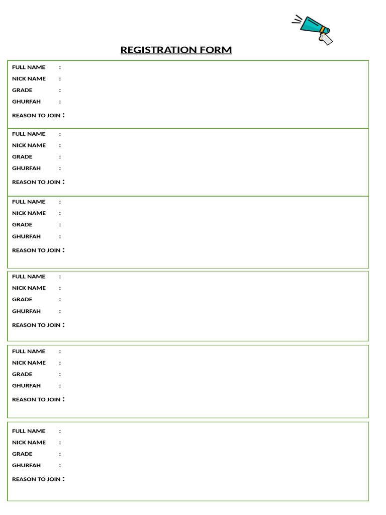 Registration Form Template | PDF