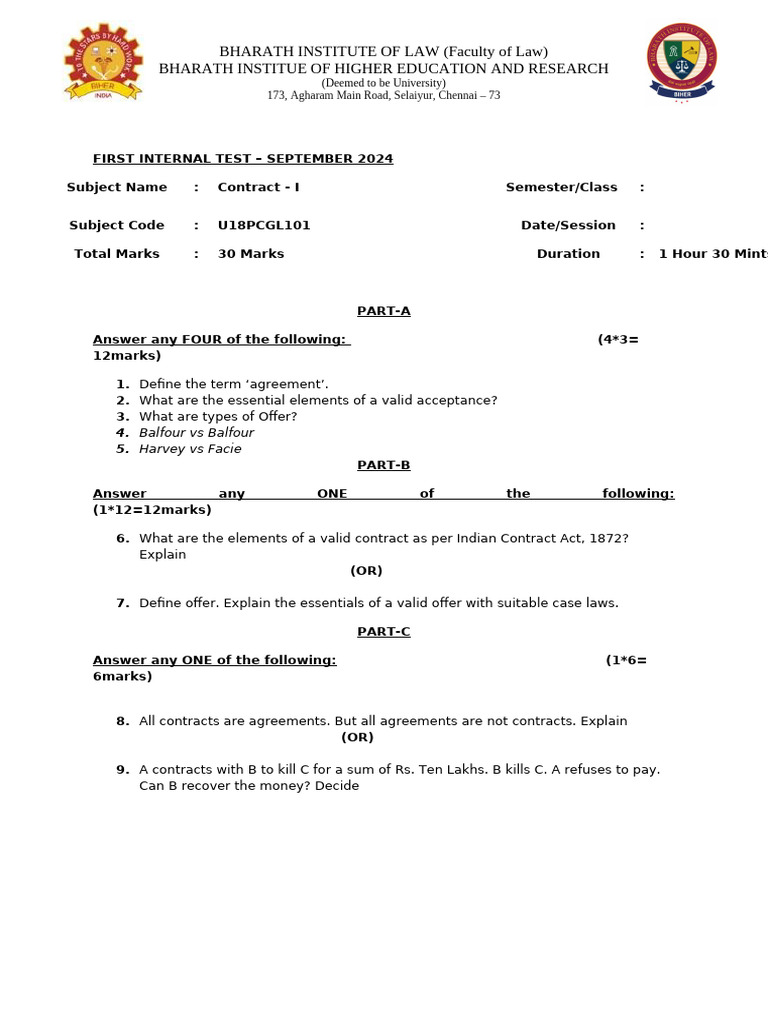 Contract I LLB | PDF