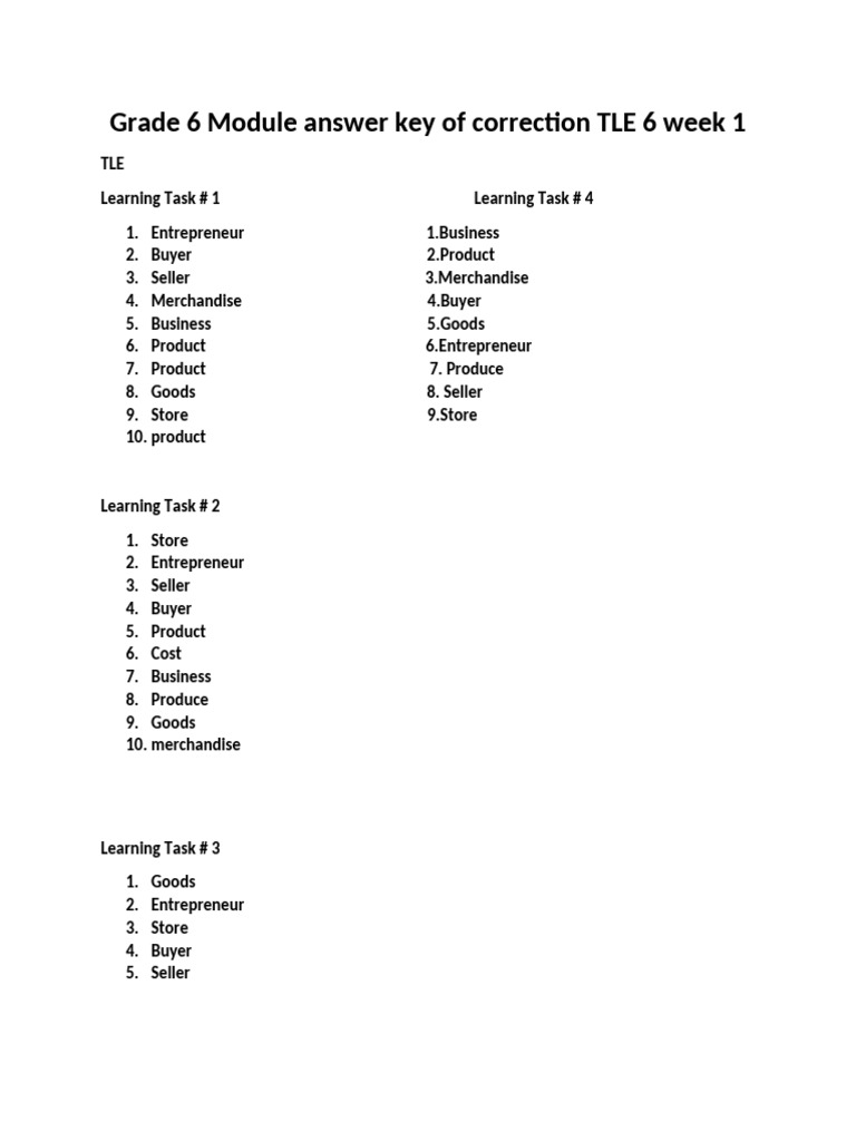 Grade 6 Module Q2 Answer Key Pdf