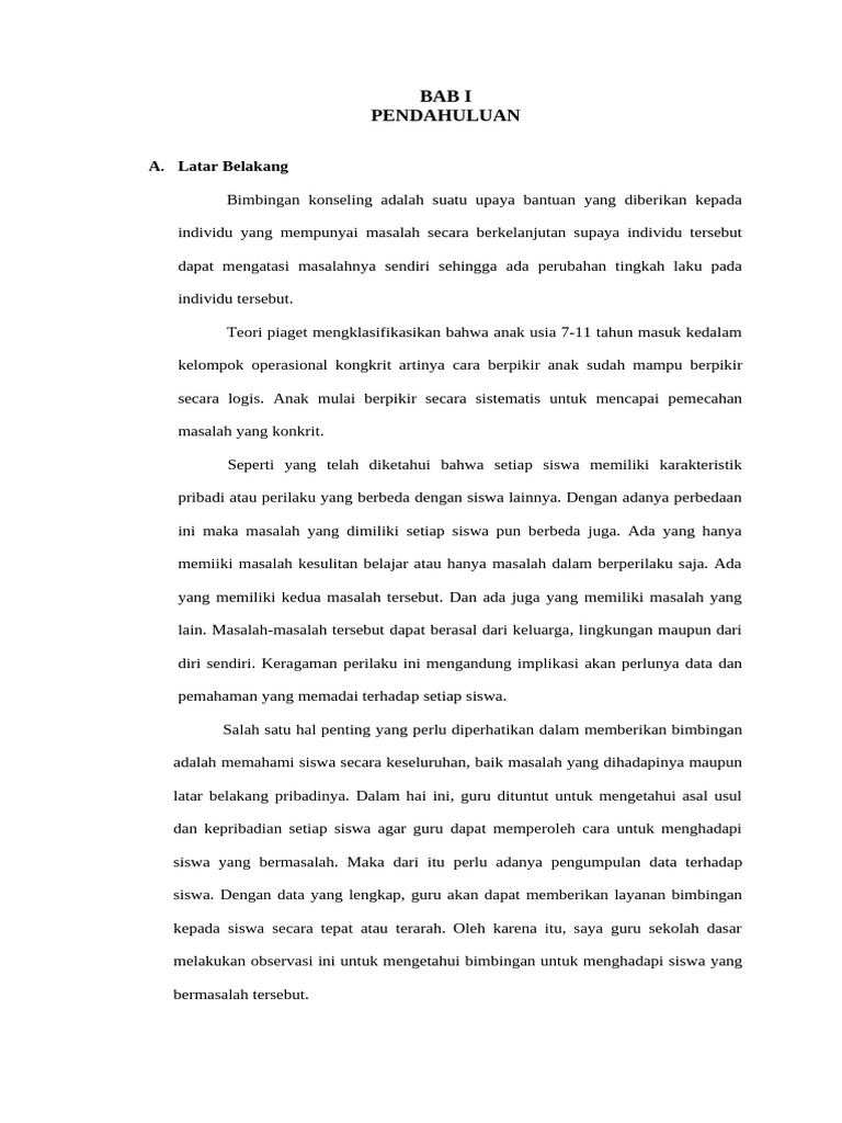 Laporan Bimbingan Konseling SD Negeri Watusampu | PDF | Karier ...