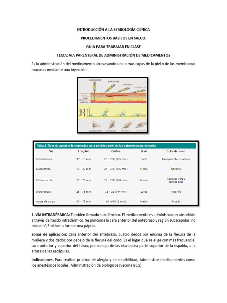 GUIA1 | PDF | Inyección (medicina) | Medicamentos con receta