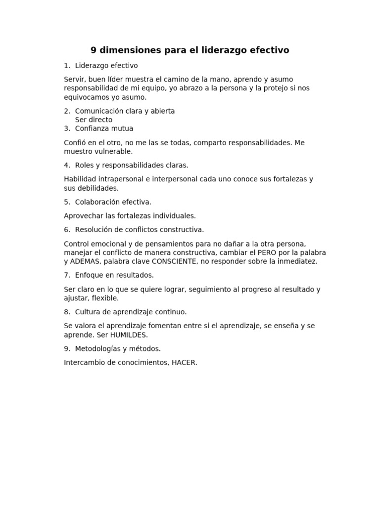 9 Claves para un Liderazgo Efectivo | PDF | Relaciones personales ...