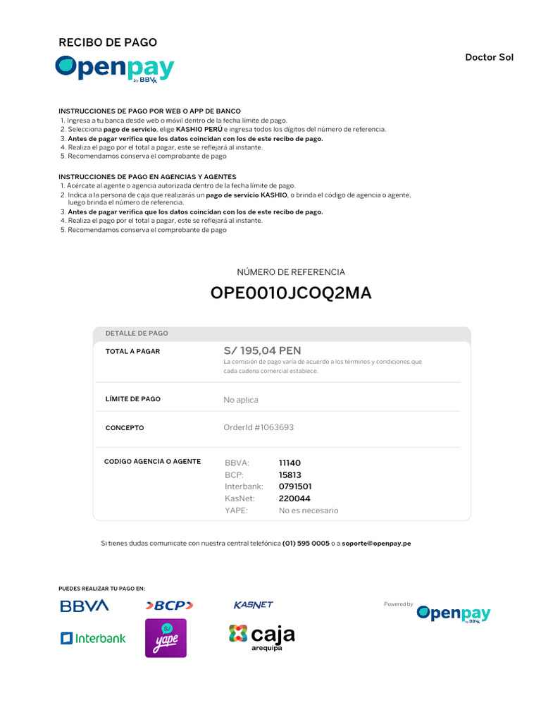 Pago KASHIO Perú: Instrucciones Claras | PDF | Finanzas y dinero