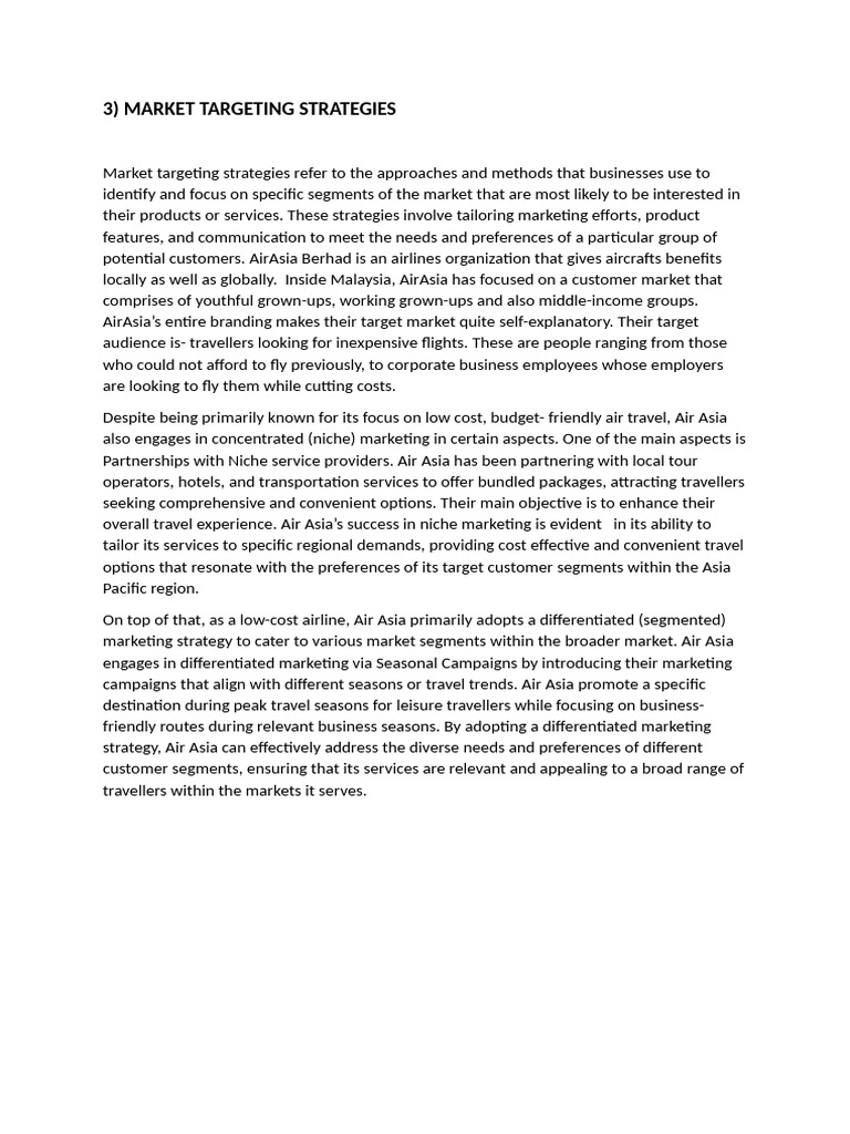 Market Targeting Strategy | PDF | Marketing | Market Segmentation