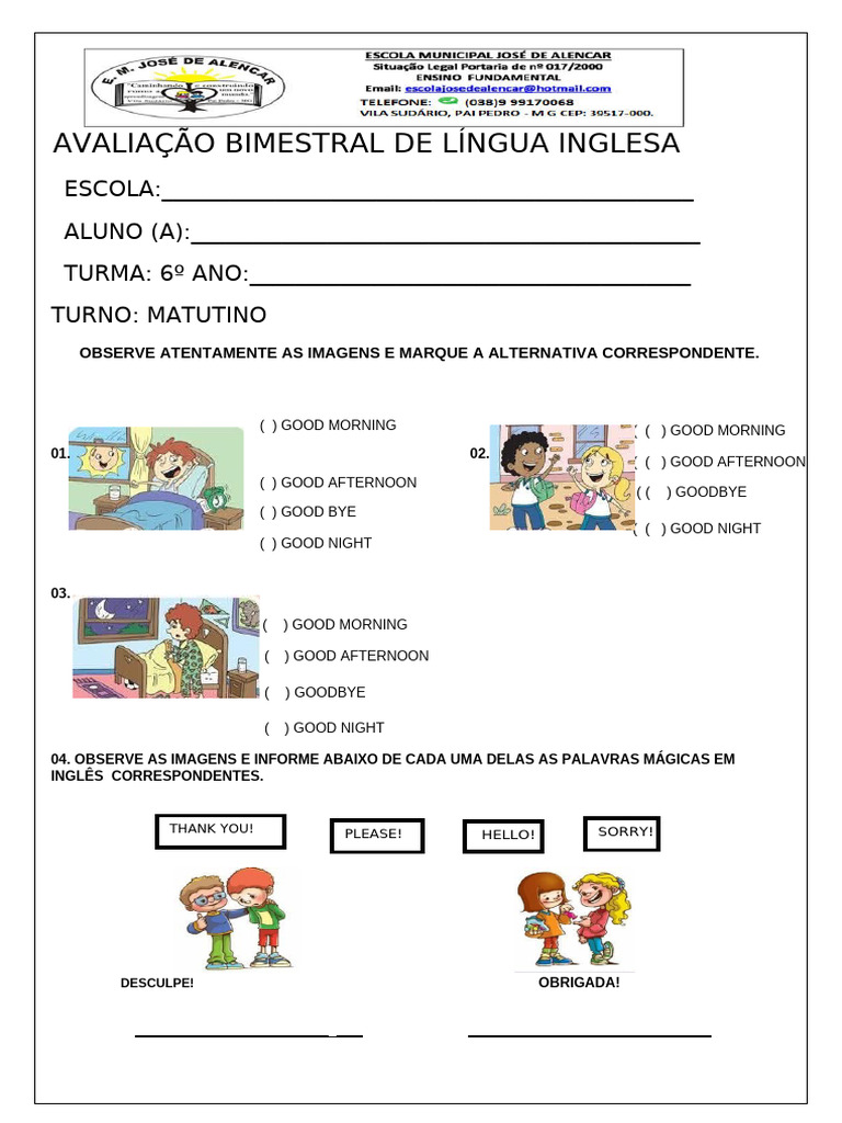 Prova Ingles Adaptada | PDF