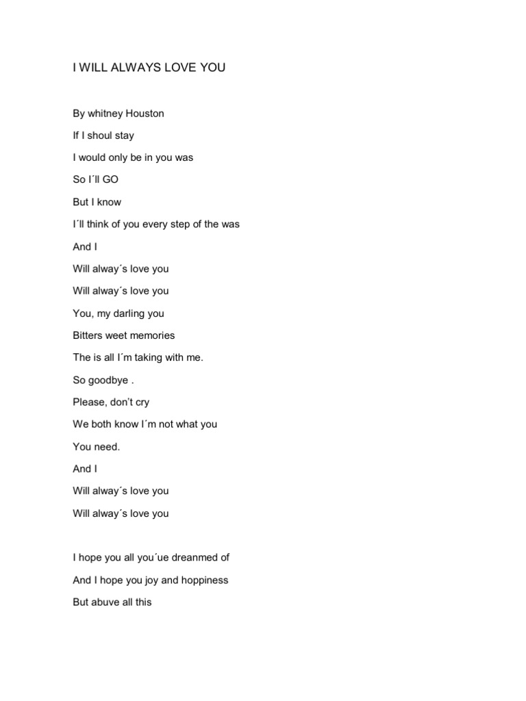 I Will Always Love You | PDF